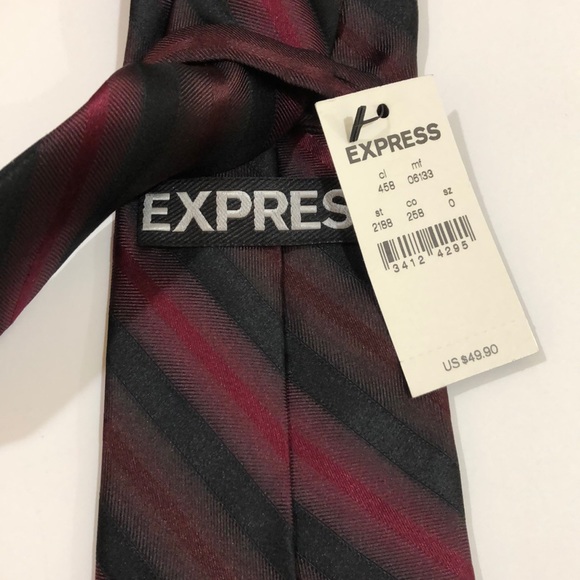 NWT EXPRESS MEN’s TIE Dark Red - Picture 3 of 3